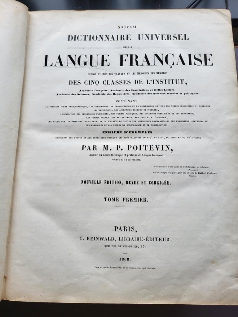 Nouveau dictionnaire universel de la langue française 1868, Enlèvement ou Envoi