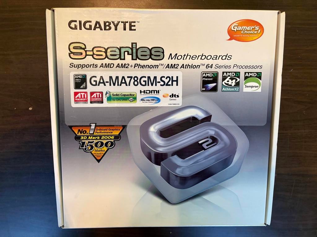 AMD Phenom X4 9550 op Gigabyte GA-MA78GM-S2H, Computers en Software, Moederborden, Ophalen, Gebruikt, Socket AM2, AMD