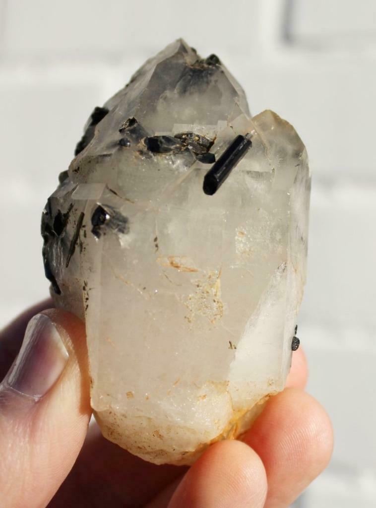 KWARTS met TOERMALIJN uit Brazilie, Verzamelen, Ophalen of Verzenden, Mineraal