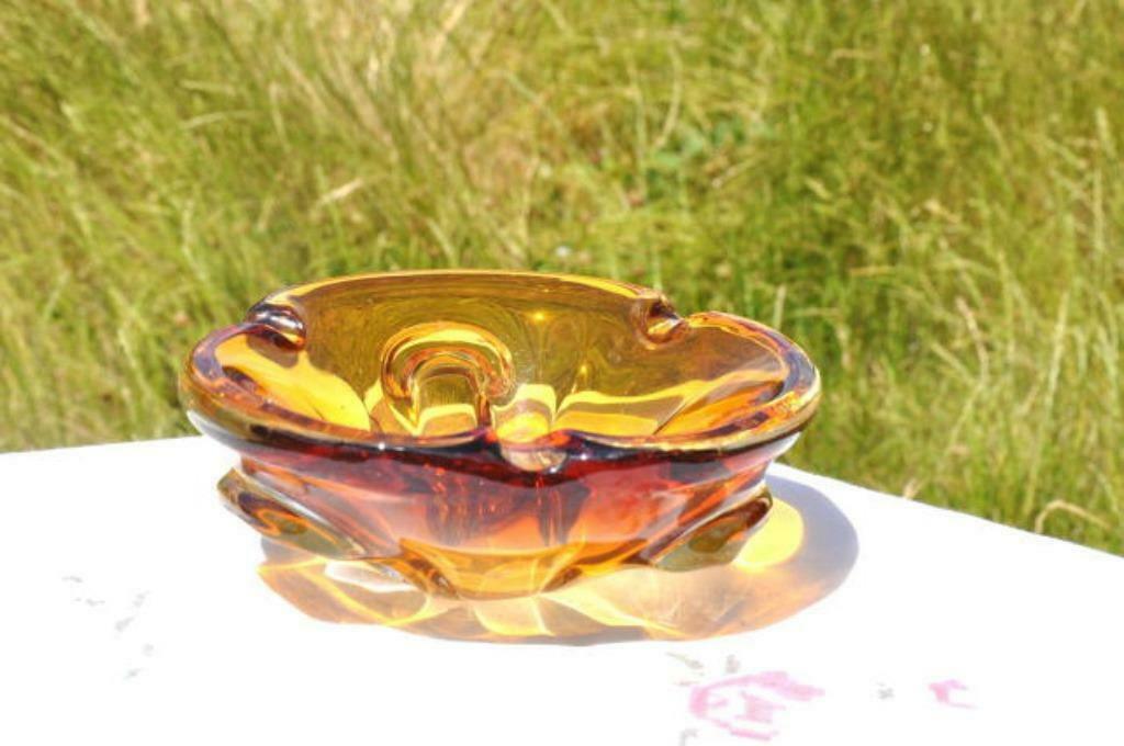 §  cendrier en cristal ocre, Enlèvement ou Envoi