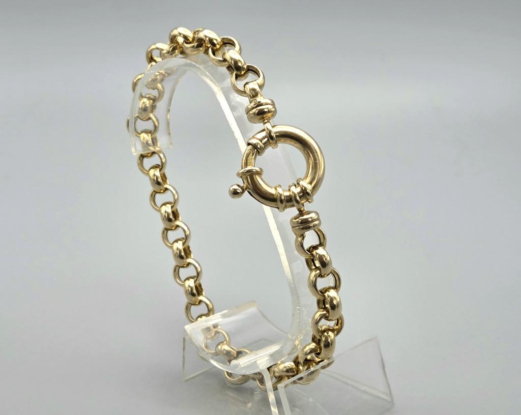 Gouden vintage jasseron armband. 2025/516, Ophalen of Verzenden, Zo goed als nieuw, Goud, Goud