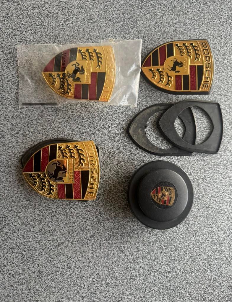 Porsche emblemen, Achterklep, Voor, Porsche, Nieuw