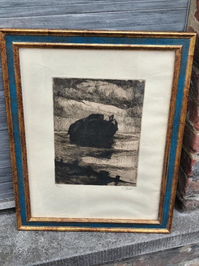 Gravure l épave signe Kurt peiser, Antiek en Kunst, Ophalen of Verzenden