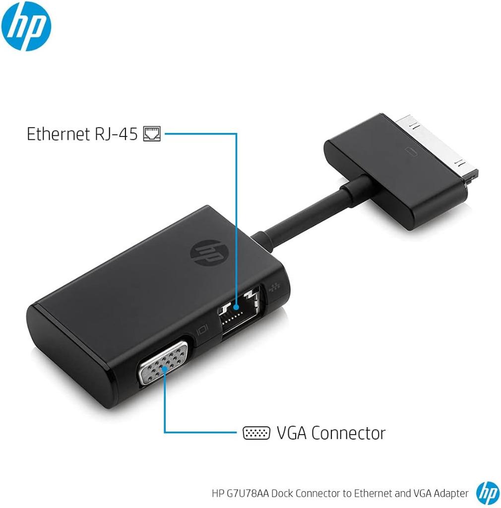 HP Dock Connector to Ethernet and VGA Adapter G7U78AA, Ophalen of Verzenden, Zo goed als nieuw