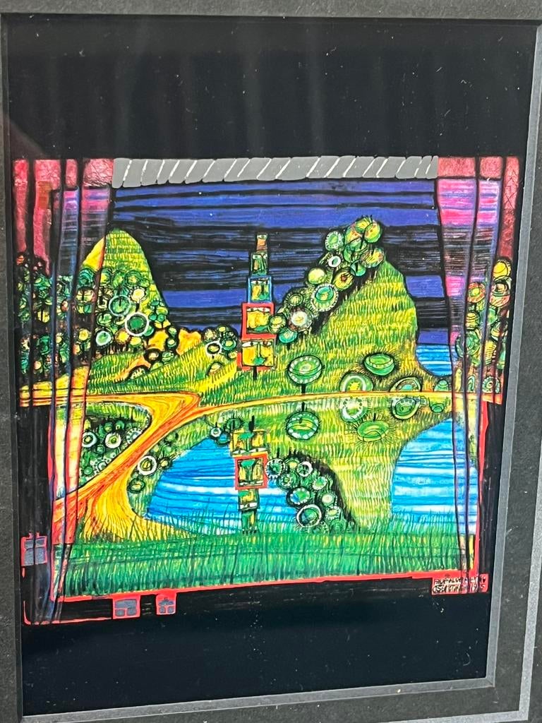 Friedensreich Hundertwasser - "Antipode Island " 1975 Nr 756, Antiek en Kunst, Ophalen of Verzenden