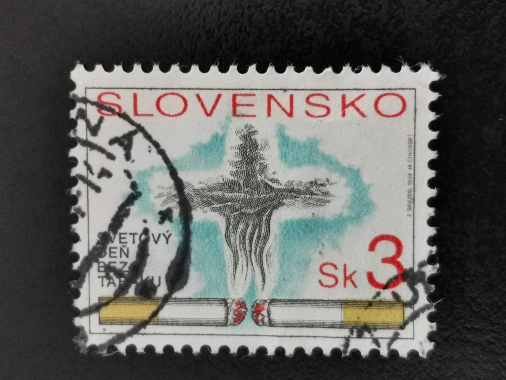 Slovakije 1994 - Internationale Dag zonder Tabak, sigaretten, Ophalen of Verzenden, Overige landen, Gestempeld