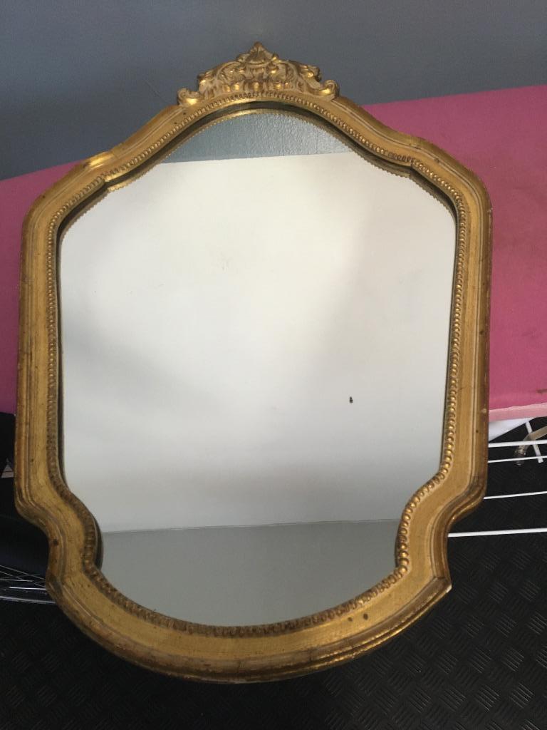 MIROIR AVEC CADRE DORE, Enlèvement, Ovale, Moins de 50 cm, Moins de 100 cm