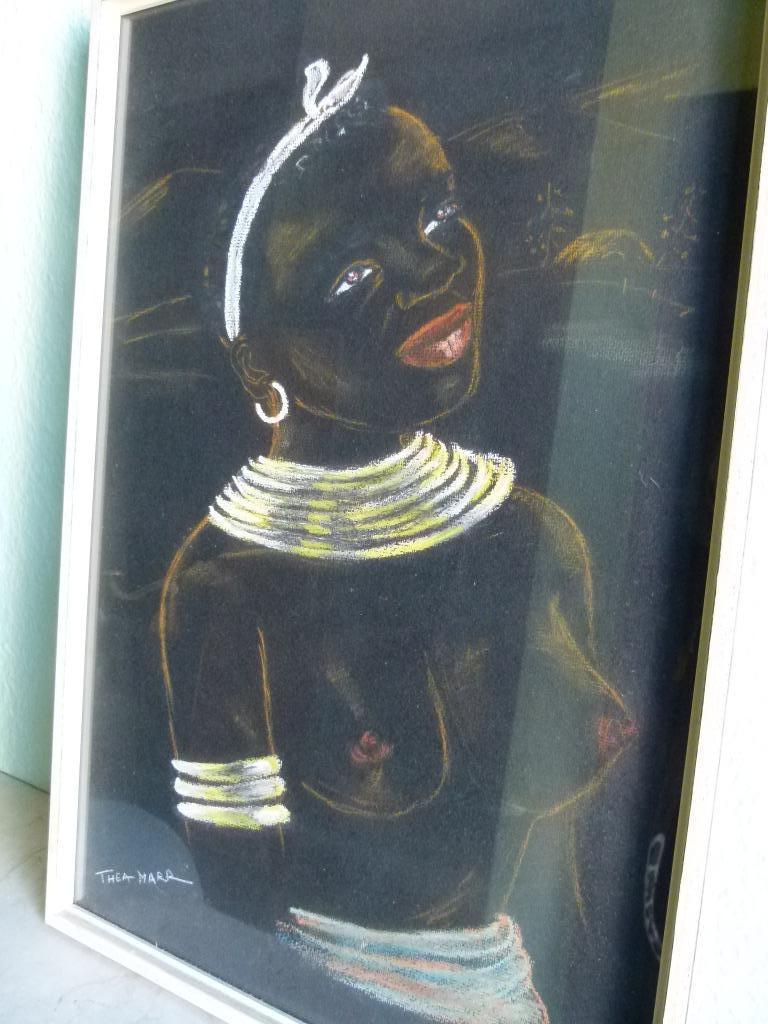 vintage werk `` Afrikaanse Schone`` 50er j., Antiek en Kunst, Ophalen