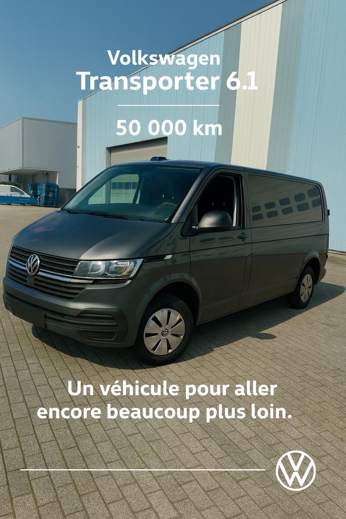 Vw transporter 6.1utilitaires long châssis, Autos, Argent ou Gris, Euro 6, Entreprise, 3 places