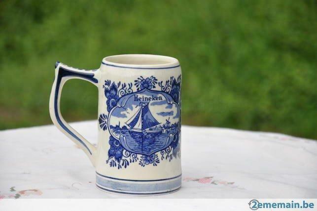 *chope en faience delft heineken, Ophalen of Verzenden