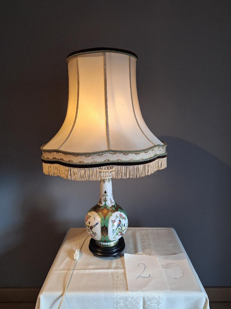 Chinese Famille Rose tafellamp (20), Ophalen, Overige materialen, Gebruikt, 50 tot 75 cm