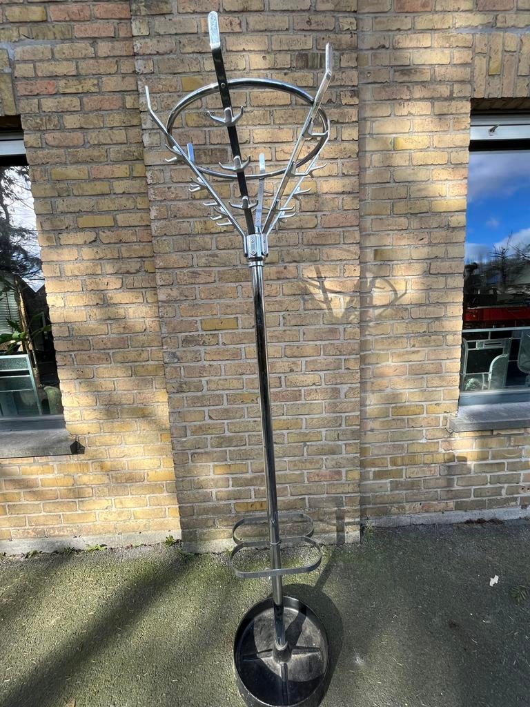 Vintage chroom staande kapstok, Ophalen, Gebruikt