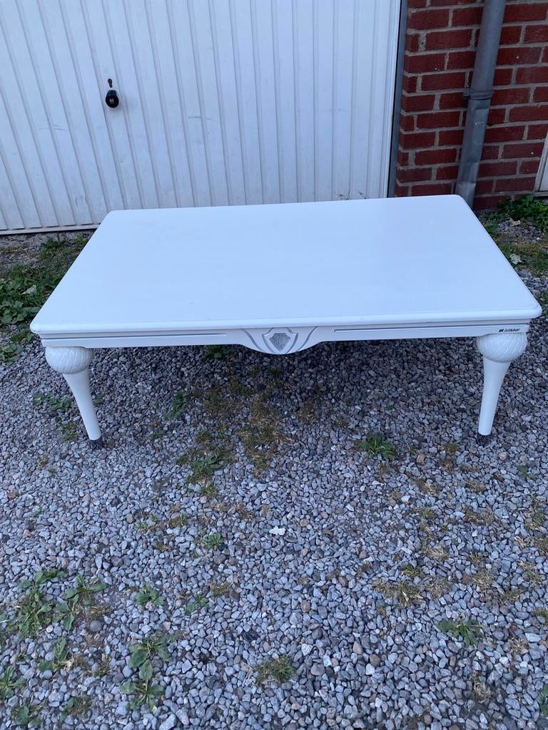 Table de salon blanc laqué, bon état dimension 110x70x40 cm, 100 à 150 cm, Moins de 50 cm, Comme neuf, Enlèvement