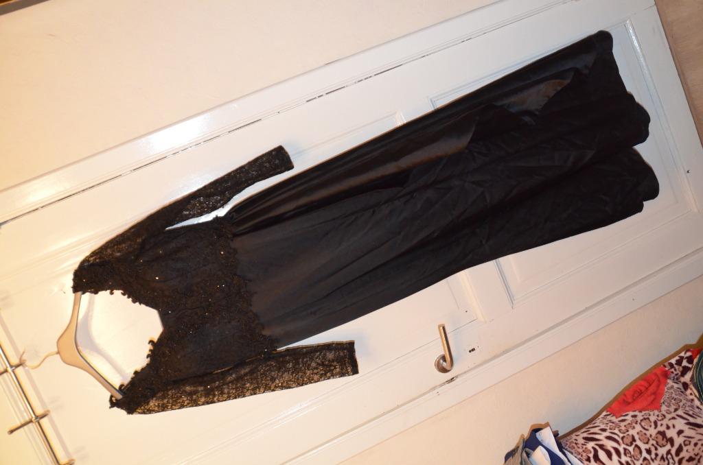 Zwart gala- feestkleed, Robe de gala, Taille 36 (S), Comme neuf, Enlèvement