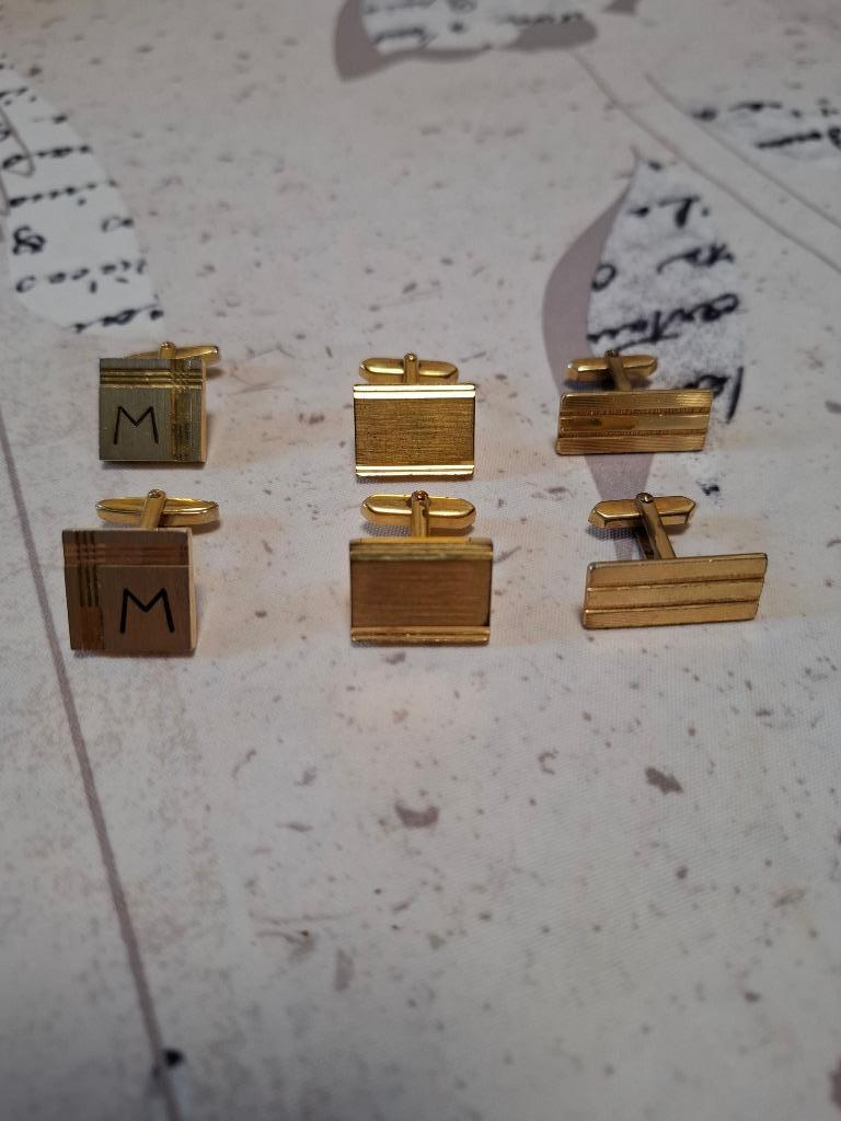 Plusieurs paires de boutons de manchette (prix par paire), Enlèvement ou Envoi, Utilisé, Doré