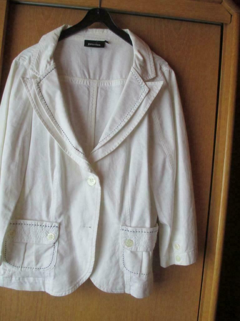 blazer en coton blanc taille 42, Taille 42/44 (L), Enlèvement ou Envoi, Porté, Blanc