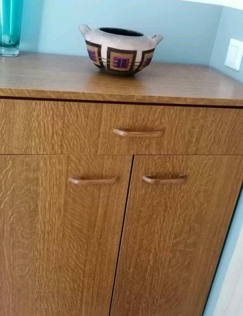 ⭐️✨️️️ retro urgent vintage schoenenkast met 1 lade, Ophalen, Bruin, Gebruikt, Vintage