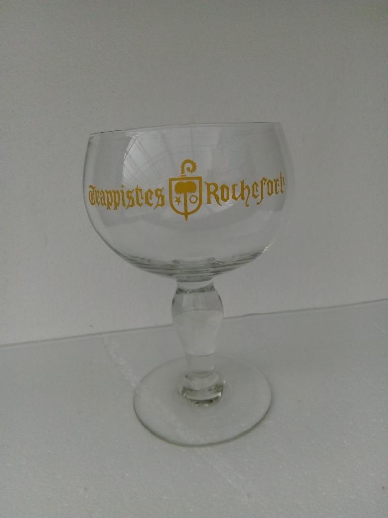 TRAPPISTS ROCHEFORT geel staand glas, Verzamelen, Biermerken, Ophalen of Verzenden, Zo goed als nieuw, Glas of Glazen, Overige merken