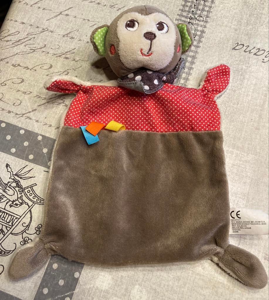 Nicotoy knuffeldoekje aapje., Kinderen en Baby's, Ophalen of Verzenden, Zo goed als nieuw, Overige typen