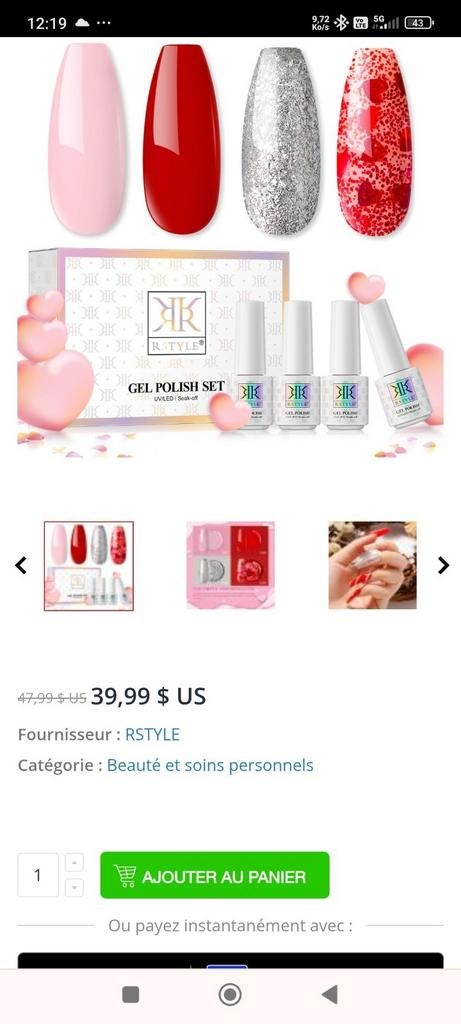 RSTYLE Ensemble de vernis à ongles UV, Bijoux, Sacs & Beauté, Enlèvement ou Envoi, Neuf, Rouge