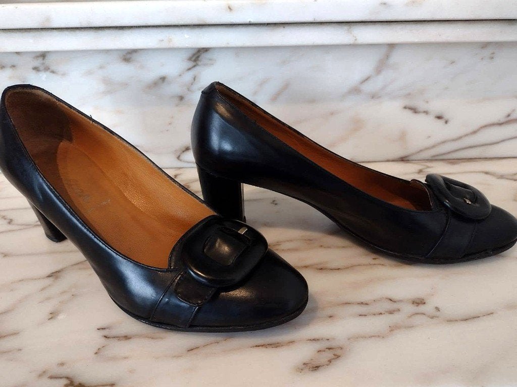 elegante lederen Voltan pumps – Maat 40, Pumps, Verzenden, Zwart, Voltan