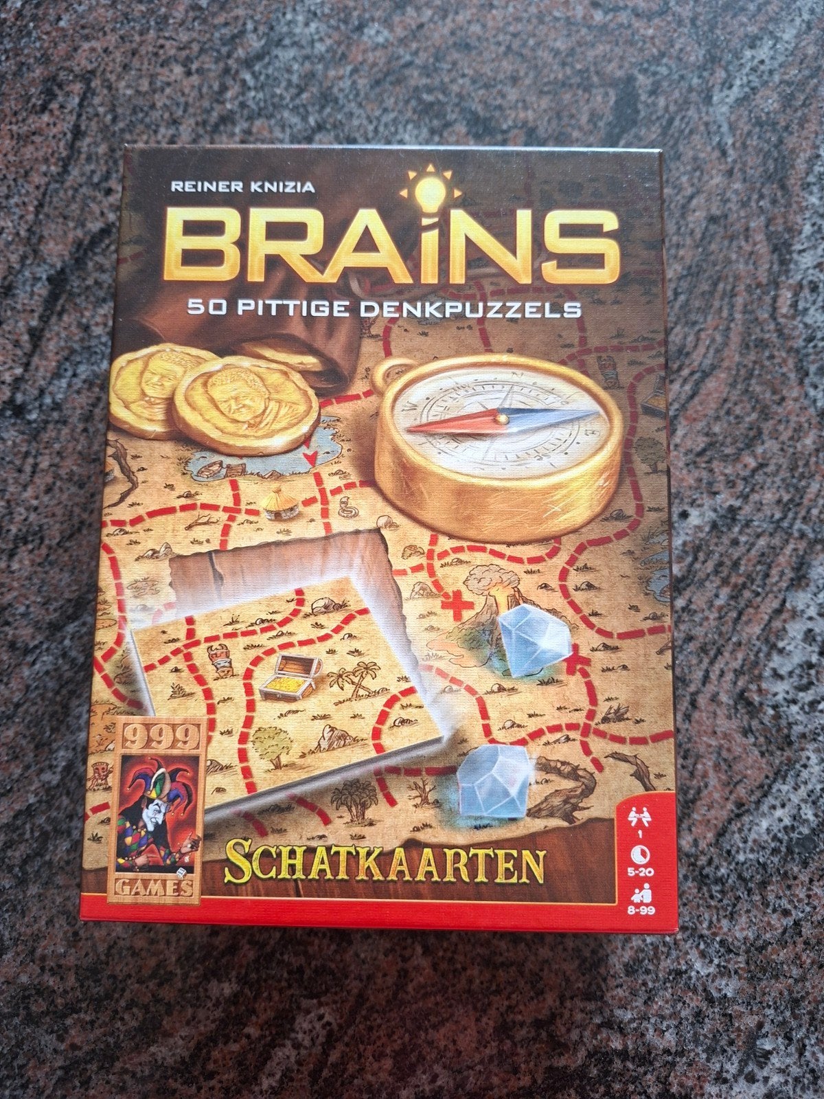 Super jeu de cartes, cartes au trésor Brains, 50 puzzles dif, 1 ou 2 joueurs, Enlèvement ou Envoi, Comme neuf, 999 games