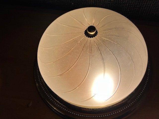 PLAFONNIER VINTAGE ROND MASSIVE 00/1632 Années 60 NEUF 23 CM, Enlèvement ou Envoi, Vintage, Verre, Comme neuf