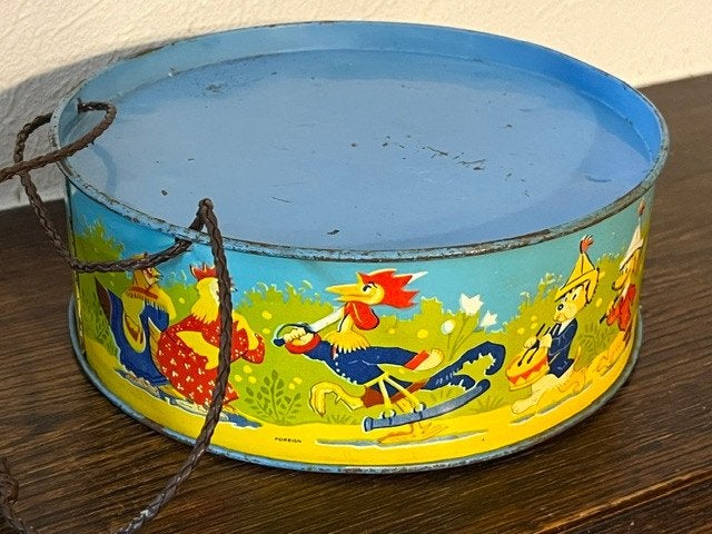 Vintage blikken speelgoed trommel, Ophalen