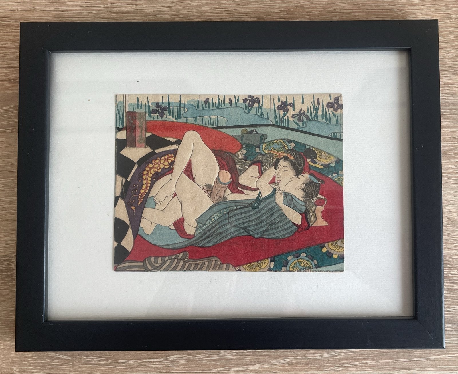 Estampe érotique « Shunga » , École Utagawa, 1860, Japon, Antiek en Kunst, Ophalen of Verzenden