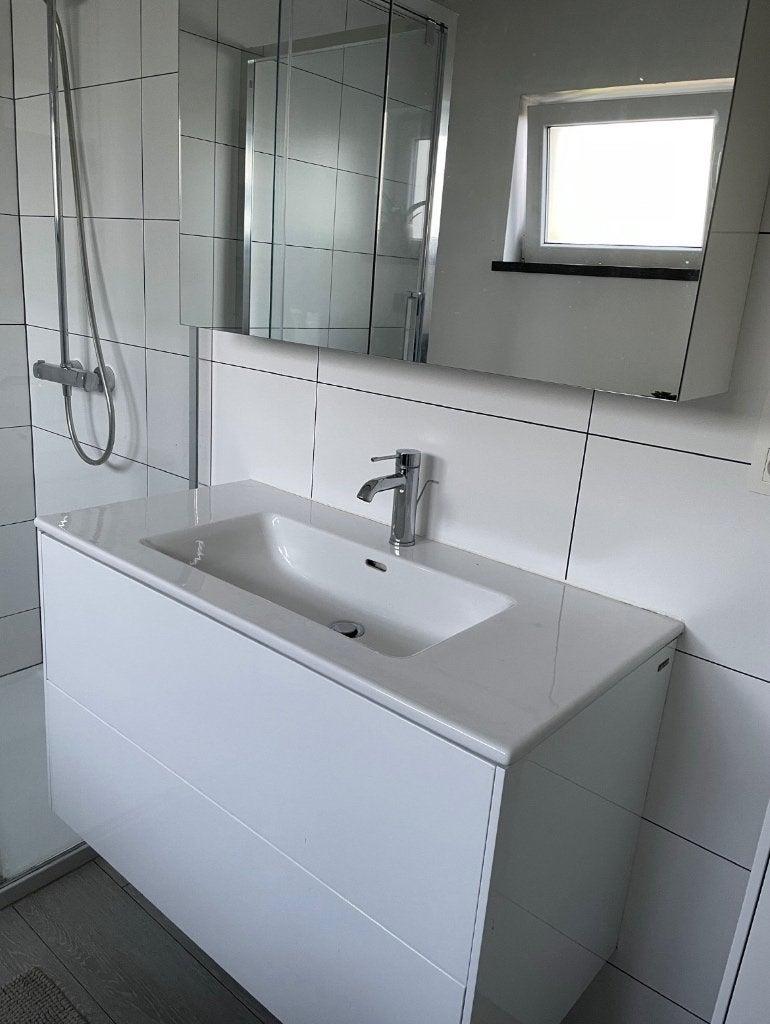 Badkamermeubel + lavabo/kraan,1 kolom- en hang(spiegel)kast, Ophalen, Zo goed als nieuw, Overige typen