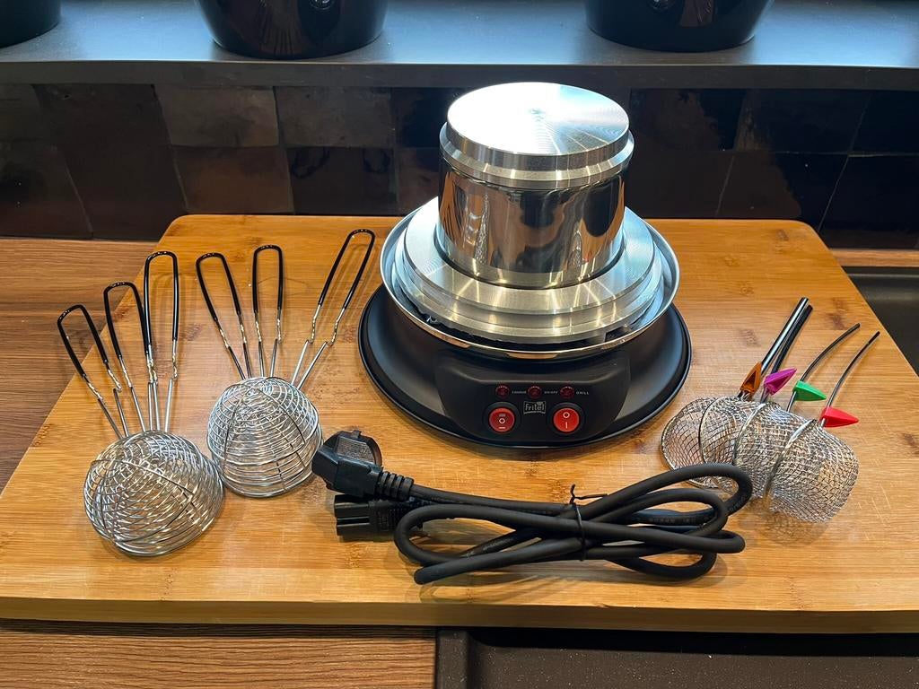 Elektrische Fonduepan + Grill 2L-1950W-2 tot 6 Pers., Elektronische apparatuur, Ophalen, Zo goed als nieuw, Elektrisch, Fonduepan