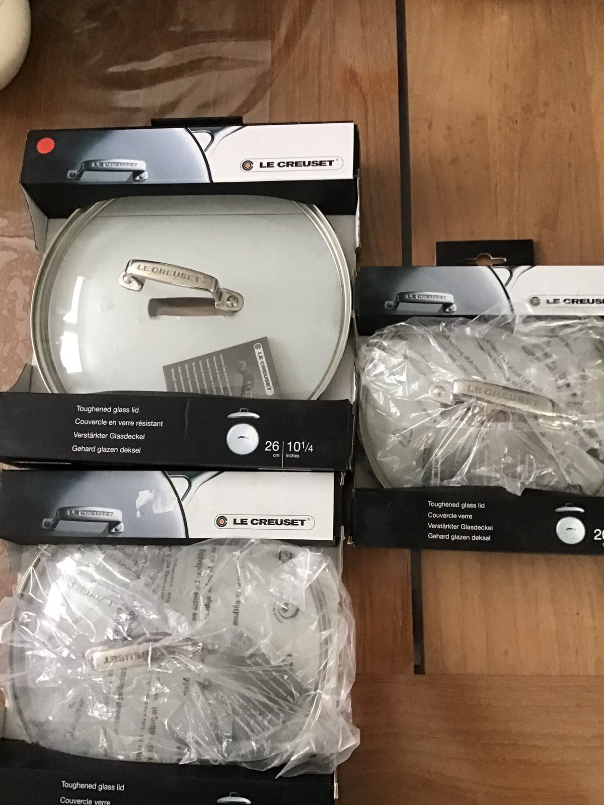 Le creuset dekselset 3stuks, Ophalen, Nieuw, Glas
