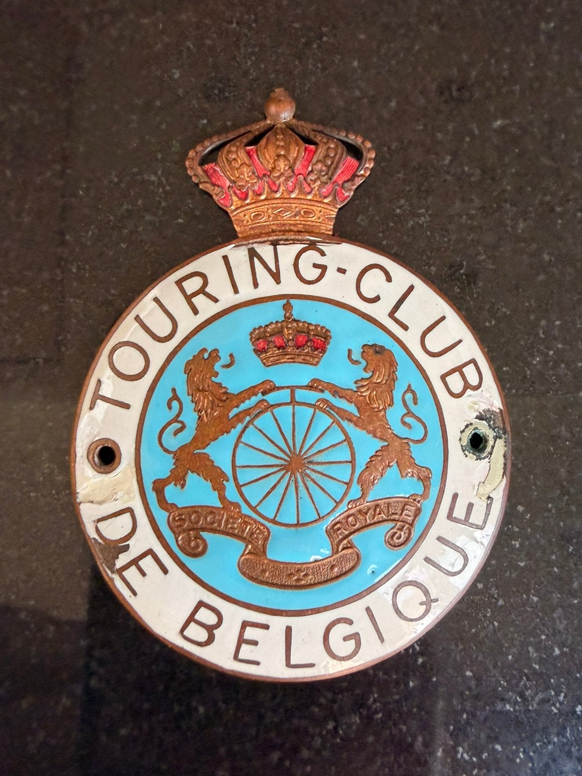 Badge émaillé du Touring Club Belgique, Collections, Enlèvement ou Envoi, Utilisé, Transport