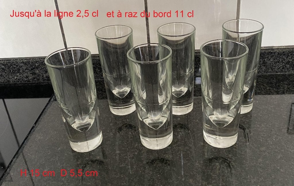 6 verres à grappa ou autres alcools avec zone concave neufs, Enlèvement, Neuf, Autres types