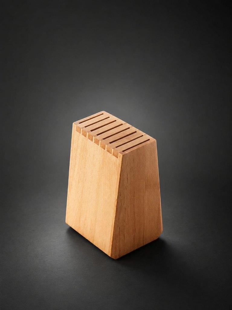 Bloc à couteaux en hêtre, designer Mathias De Ferm., Maison & Meubles, Cuisine | Couverts, Neuf, Bois, Enlèvement
