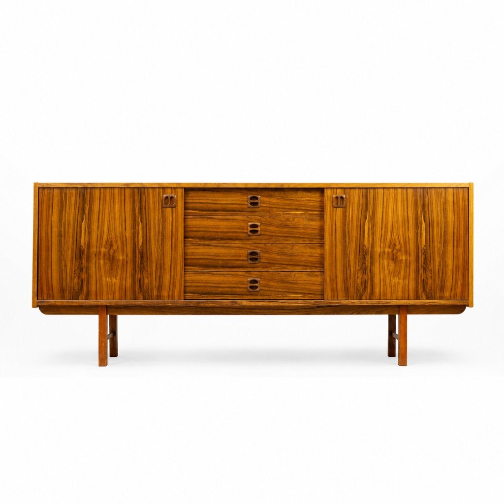 Prachtig vintage dressoir ( pallisander), Maison & Meubles, Armoires | Dressoirs, Utilisé, 200 cm ou plus, 25 à 50 cm, Avec tiroir(s)