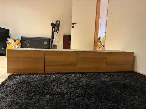 Tv meubel houtlook, Ophalen, Overige materialen, Gebruikt, 150 tot 200 cm