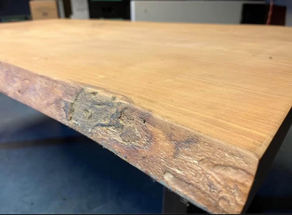Massief boomstamtafel beuk, Huis en Inrichting, Ophalen, Zo goed als nieuw