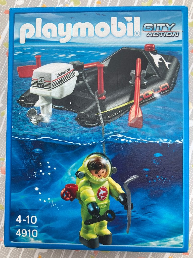 Playmobil 4910 zodiac met duiker - in originele doos, Enfants & Bébés, Enlèvement ou Envoi, Bateau, Kit complet, Utilisé