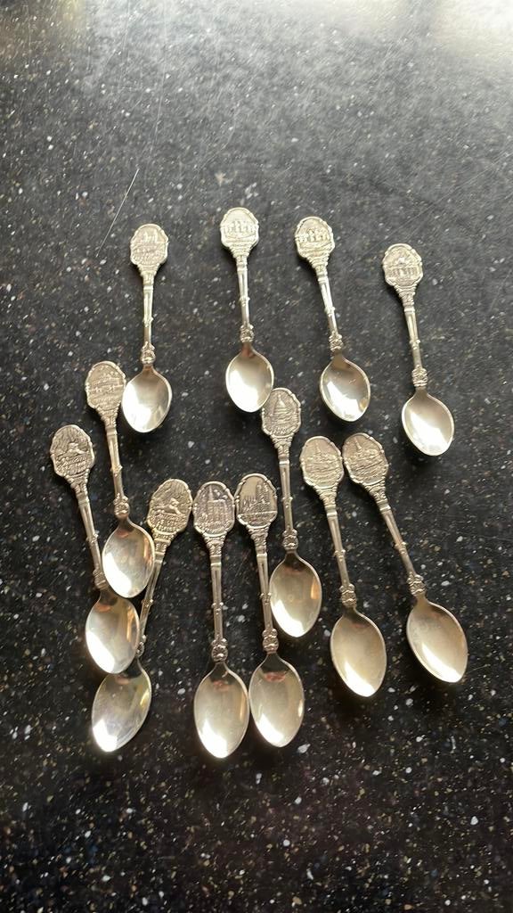 Zilveren lepeltjes 12 stuks, Antiek en Kunst, Verzenden