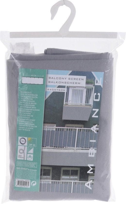 Balkonscherm donkergrijs of zandkleur| 445 x 76 cm, Tuin en Terras, Ophalen of Verzenden, Nieuw, 250 cm tot 450 cm, Overige typen
