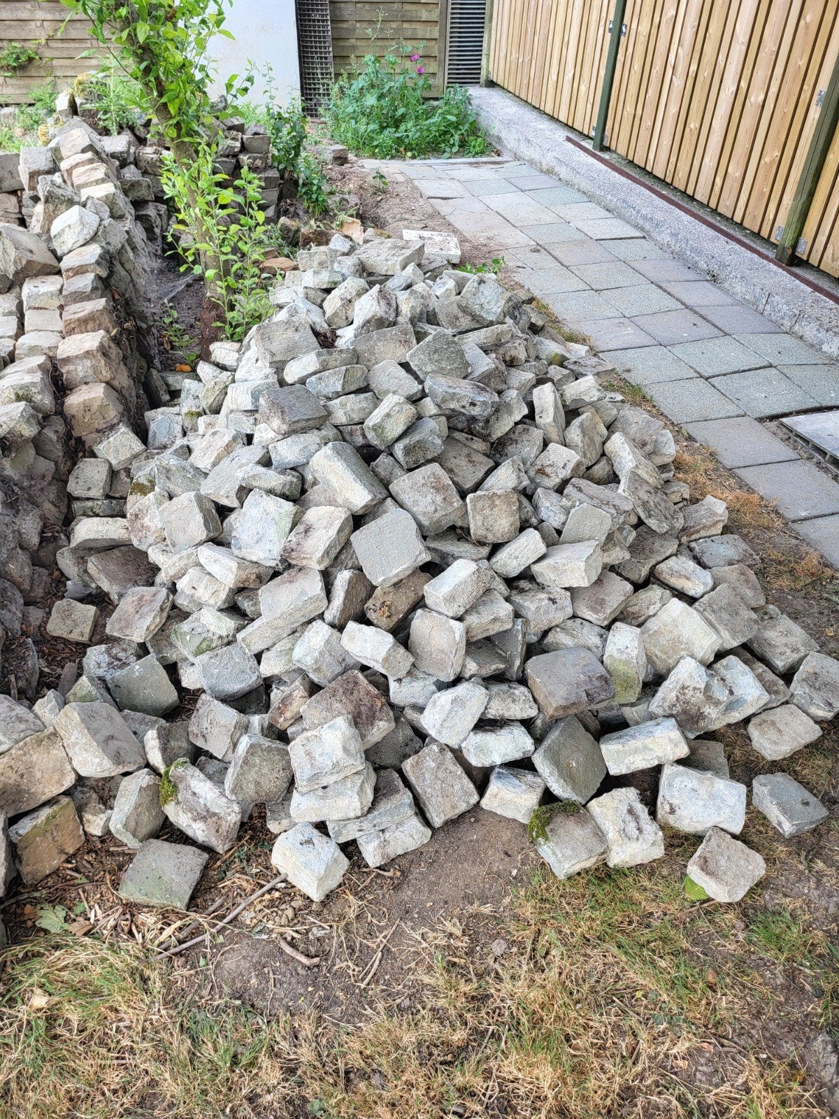 Mooie partij natuursteen kasseien / platines (ca. 15-16 m² /, Ophalen