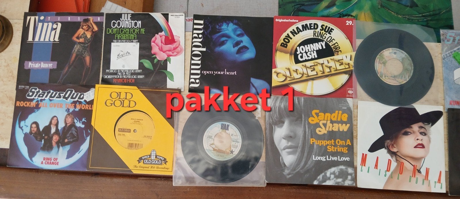 Pop/rock singeltjes Madonna, Abba, StatusQuo, IanDury etc et, Ophalen of Verzenden, Gebruikt, 7 inch, Overige typen