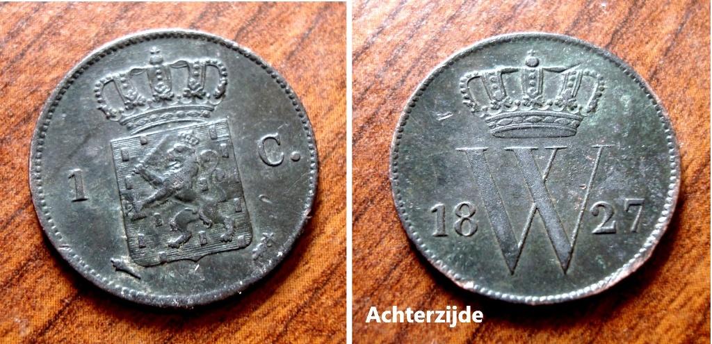 1 cent Nederland 1827 Willem I, Postzegels en Munten, Munten | Nederland, Verzenden, Koning Willem I, 1 cent, Losse munt