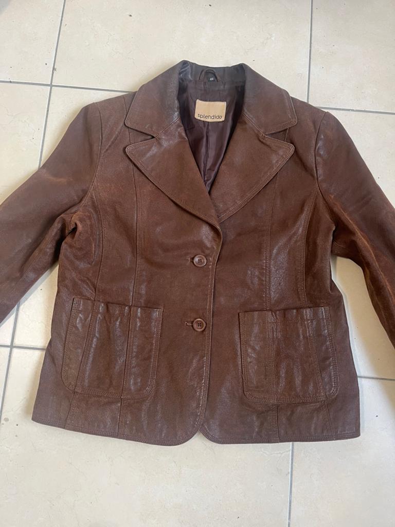 Splendido suede jas maat 46, Ophalen, Kostuum of Pak, Bruin, Maat 46/48 (XL) of groter
