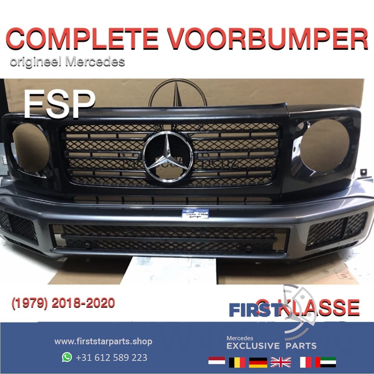 W463 G KLASSE AMG VOORBUMPER GRIJS origineel Mercedes AMG 63, Gebruikt, -, Voor, Ophalen of Verzenden