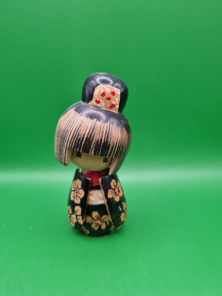 Vintage kokeshi van Tomio Ishida, Hout, Geschilderd, Ophalen of Verzenden, 14 cm