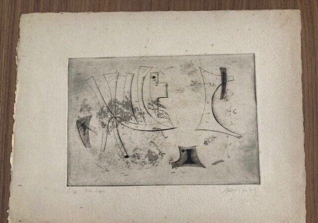 Ferdinand Springer 1949 ets eau-forte 2/46 Naufrage, Ets, Ophalen of Verzenden, Gesigneerd, Landschap