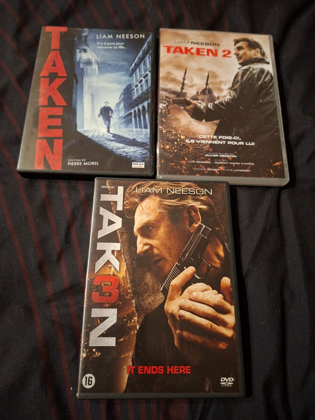 Te koop op dvd de Taken-trilogie, Cd's en Dvd's, Inclusief doosje, Actie, Ophalen of Verzenden, Zo goed als nieuw