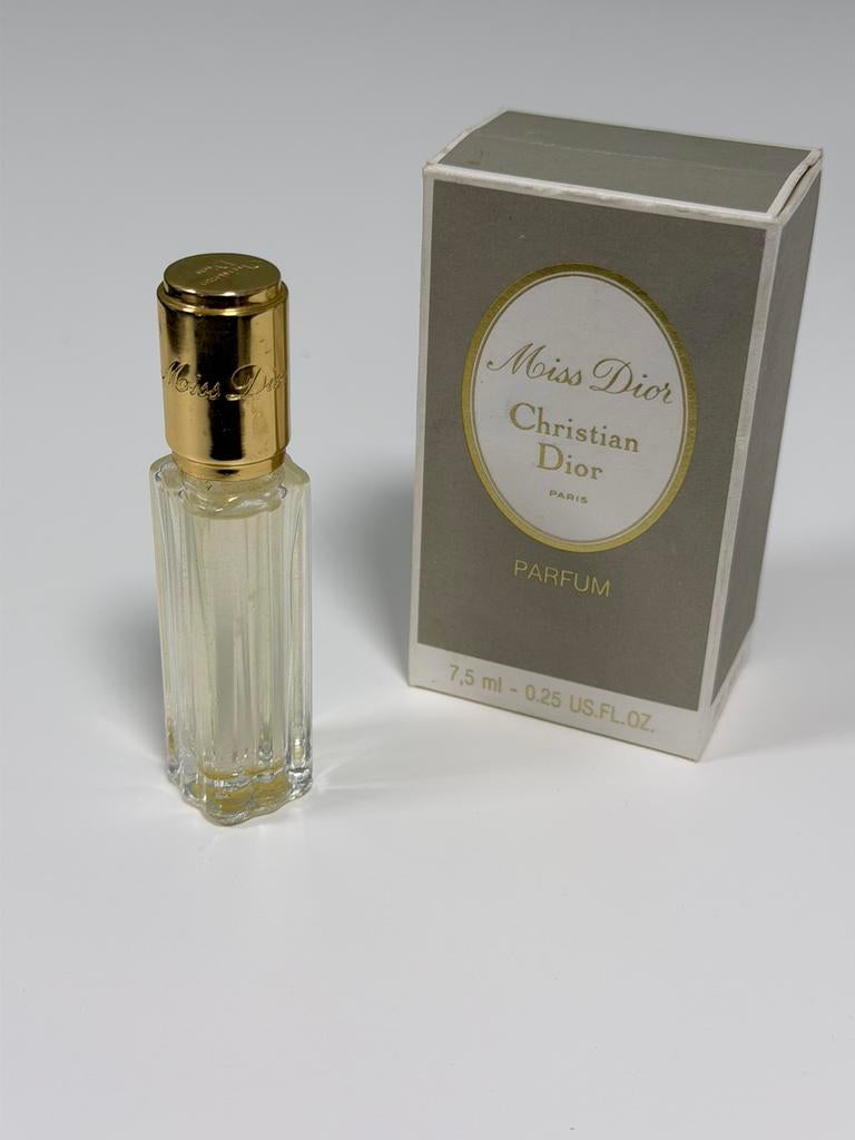 Parfum Miss Dior Vintage 1970 7,5 ml Splash neuf avec boîte, Collections, Enlèvement ou Envoi, Neuf, Bouteille de parfum, Plein